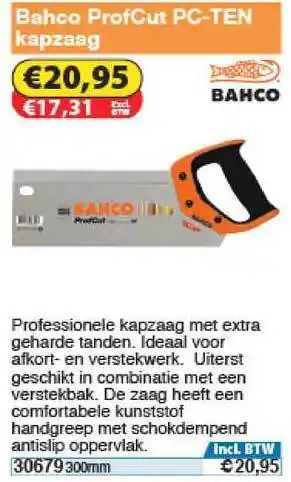 Toolstation Bahco Profcut Pc Ten Kapzaag 300mm aanbieding