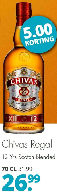 Mitra Chivas Regal 12 Yrs Scotch Blended aanbieding