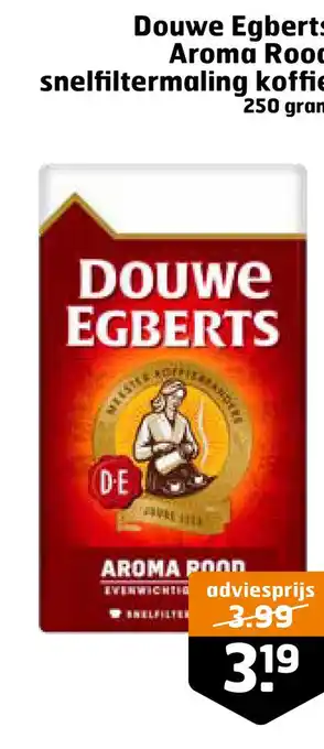 Trekpleister Douwe Egberts Aroma Rood snelfiltermaling koffie aanbieding