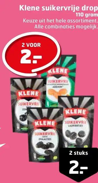 Trekpleister Klene suikervrije drop 110 gram aanbieding