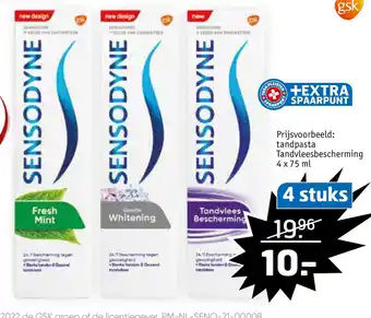 Trekpleister Keuze uit Sensodyne mondverzorging Fresh Mint, Gentle Whitening, Tandvlees Bescherming Multicare, Deep Clean & Extra Fresh ge aanbieding