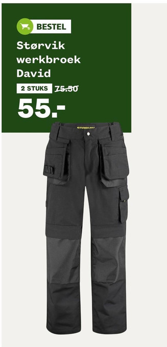 Welkoop Størvik werkbroek David aanbieding