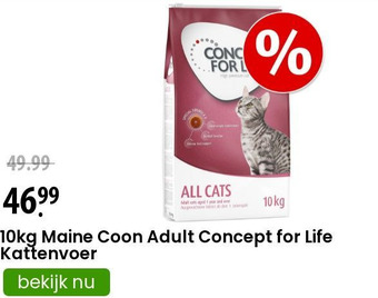 Zooplus 10kg Maine Coon Adult Concept for Life Kattenvoer aanbieding