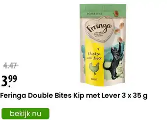 Zooplus Feringa Double Bites Kip met Lever 3 x 35 g aanbieding