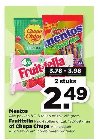 PLUS Mentos, Fruittella Of Chupa Chups aanbieding