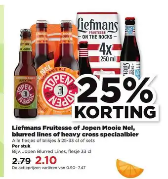 PLUS Liefmans Fruitesse Of Jopen Mooie Nel, Blurred Lines Of Heavy Cross Speciaalbier 25% Korting aanbieding