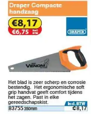 Toolstation Draper Compacte Handzaag 350mm aanbieding