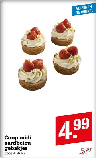 Coop Coop midi aardbeien gebakjes aanbieding