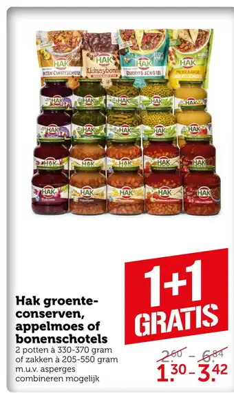 Coop Hak groente- conserven, appelmoes of bonenschotels aanbieding