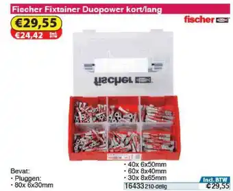 Toolstation Fischer Fixtainer Duopower Kort Lang aanbieding