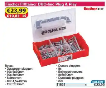 Toolstation Fischer Fixtainer Duo Line Plug & Play aanbieding