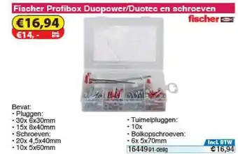 Toolstation Fischer Profibox Duopower Duotec En Schroeven aanbieding