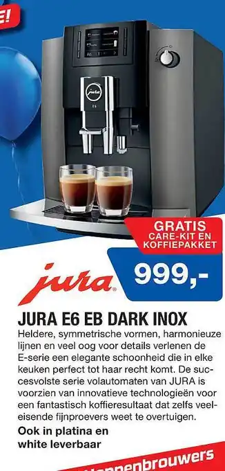 Electroworld Jura E6 EB Dark Inox aanbieding