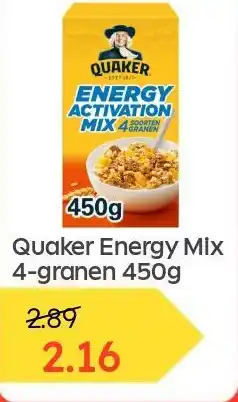 Ochama Quaker Energy Mix 4-granen 450g aanbieding