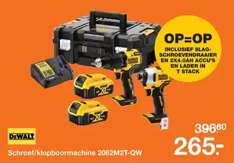 BOUWMAAT Dewalt Schroef/klopboormachine 2062M2T-QW aanbieding