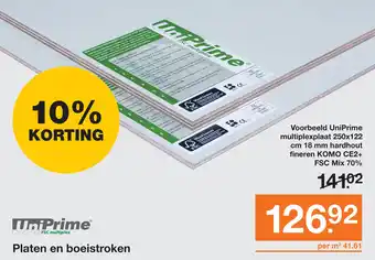 BOUWMAAT Uniprime Platen en boeistroken aanbieding