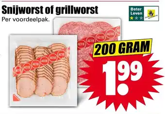 Dirk Snijworst of grillworst 200g aanbieding