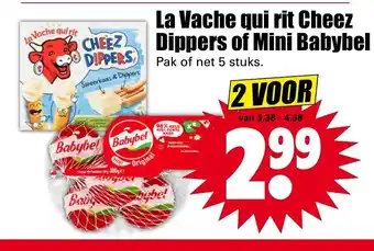 Dirk La Vache qui rit Cheez Dippers of Mini Babybel 2*5st aanbieding