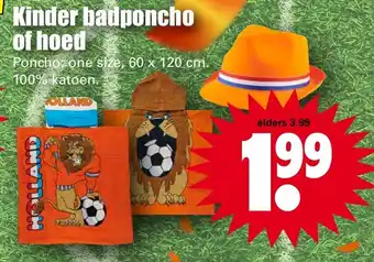 Dirk Kinder badponcho of hoed aanbieding