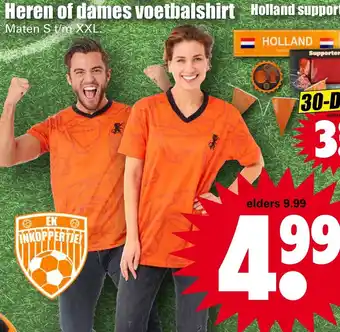 Dirk Heren of dames voetbalshirt S-XXL aanbieding