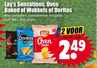 Dirk Lay's Sensations, Oven Baked of Wokkels of Doritos 2*100/200g aanbieding