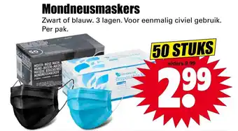 Dirk Mondneusmaskers 3-laags 50st aanbieding