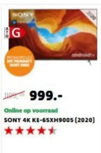 MediaMarkt SONY 4K TV | KE-65XH9005 (2020) aanbieding
