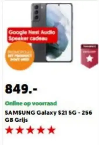 MediaMarkt SAMSUNG Galaxy S21 5G - 256GB grijs aanbieding