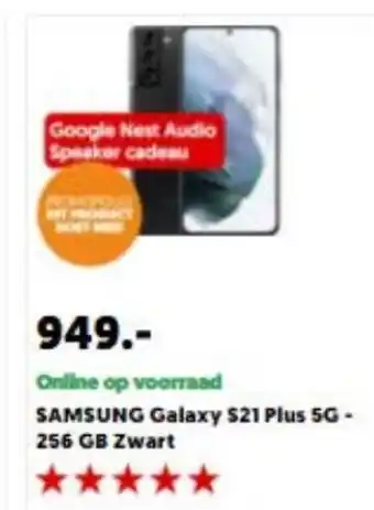 MediaMarkt SAMSUNG Galaxy S21 Plus 5G - 256GB zwart aanbieding