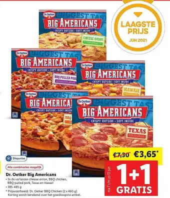 Lidl Dr. Oetker Big Americans 1+1 Gratis aanbieding