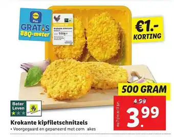 Lidl Krokante Kipfiletschnitzels €1.- Korting aanbieding