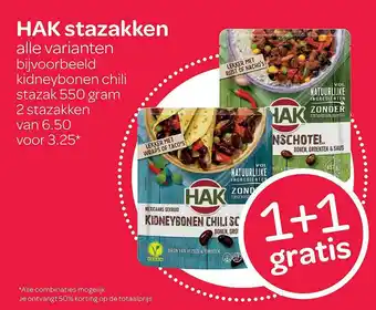 Spar Hak Stazakken 1+1 Gratis aanbieding