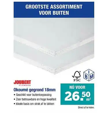 Pontmeyer Joubert Okoumè Gegrond 18mm aanbieding