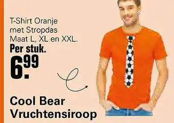 De Online Drogist T-Shirt Oranje Met Stropdas aanbieding