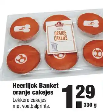 ALDI Heerlijck banket oranje cakejes 330 g aanbieding