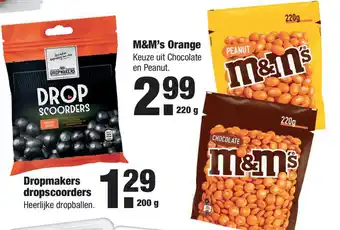 ALDI Dropmakers dropscoorders of m&m's orange aanbieding