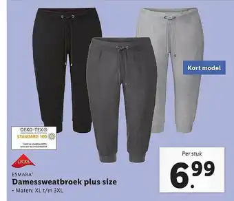 Lidl Esmara damessweatbroek plus size aanbieding