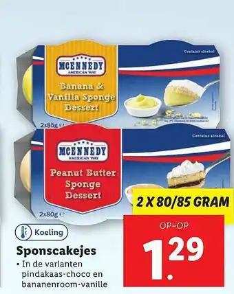 Lidl Sponscakejes aanbieding