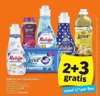 Albert Heijn Robijn En Lenor Wasverzachters 2+3 Gratis aanbieding