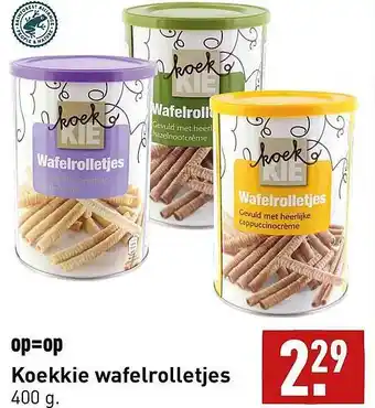 ALDI Koekkie Wafelrolletjes aanbieding