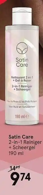 Etos Satin Care 2-In-1 Reiniger + Scheergel 190 Ml aanbieding