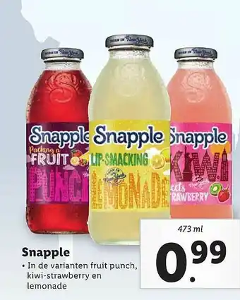 Lidl Snapple 473 ml aanbieding