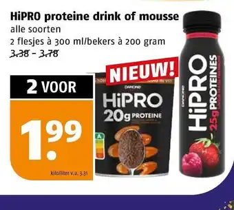 Poiesz HiPro Proteine Drink Of Mousse aanbieding