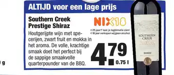 ALDI Southern creek prestige shiraz aanbieding