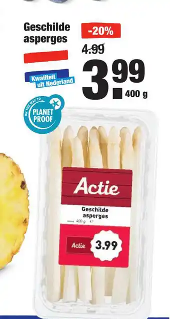 ALDI Geschilde asperges 400 gram aanbieding