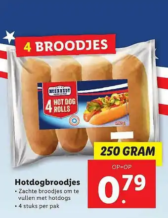 Lidl Hotdogbroodjes 250 gram aanbieding