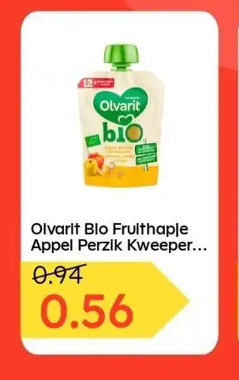 Ochama Olvarit Bio Fruithapje Appel Perzik Kweeper aanbieding