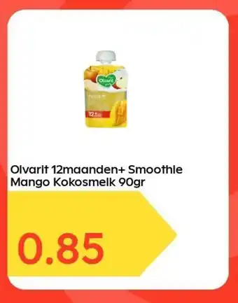 Ochama Olvarit 12maanden+Smoothie Mango Kokosmelk 90gr aanbieding