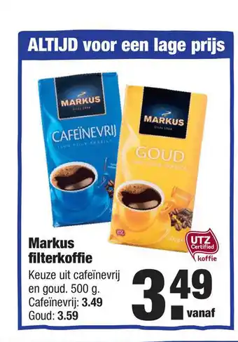 ALDI Markus Filterkoffie aanbieding