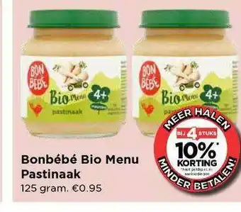 Vomar Voordeelmarkt Bonbébé Bio Menu Pastinaak aanbieding